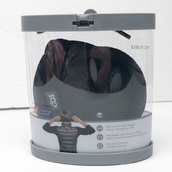 180s NEW Men Tec Fleece Behind The Head Ear Warmer Black One Size Winter Snow - Picture 4 of 13